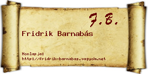 Fridrik Barnabás névjegykártya