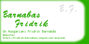 barnabas fridrik business card