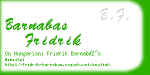 barnabas fridrik business card